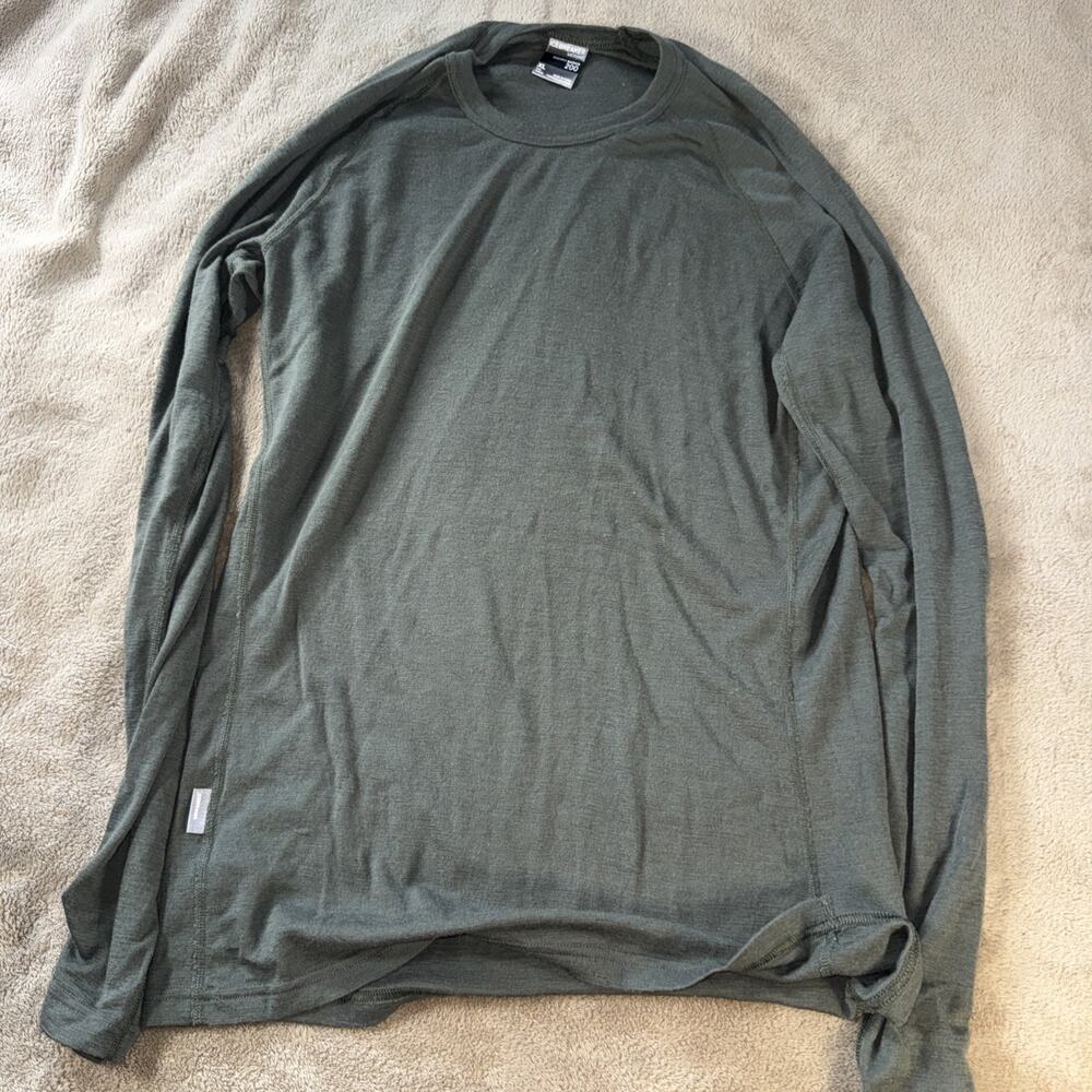 Icebreaker Merino Wool Bodyfit 200 Long Sleeve Base Layer Shirt Gray Mens XL